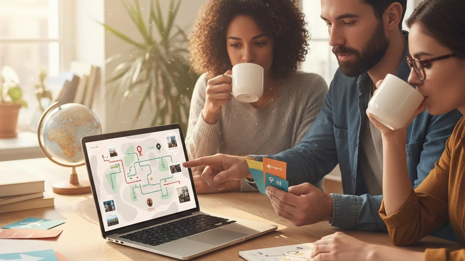 Real-world editorial scene showing Karpo's proactive local planning compared with Expedia
