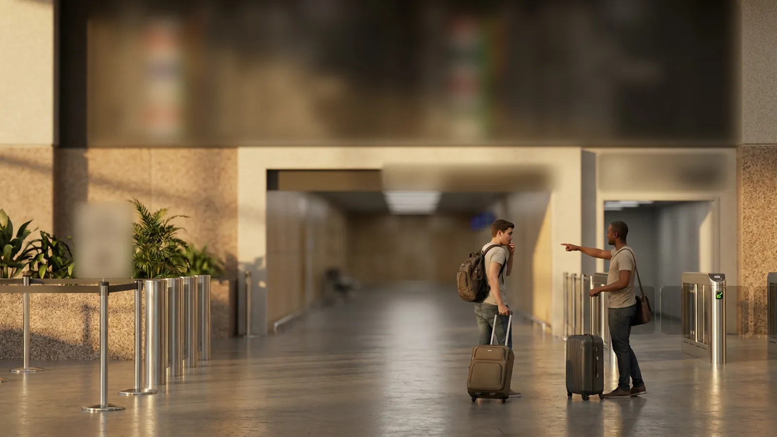 A traveler making a local city choice shortly after arrival.
