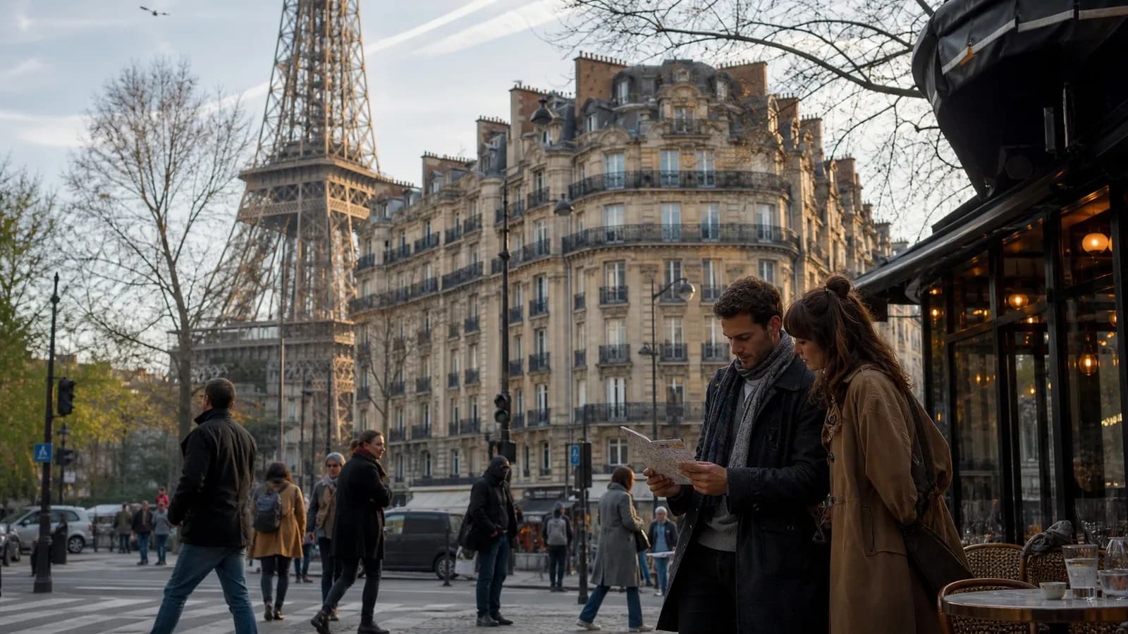 Photorealistic scene showing Karpo coordinating the wider day around Foursquare.