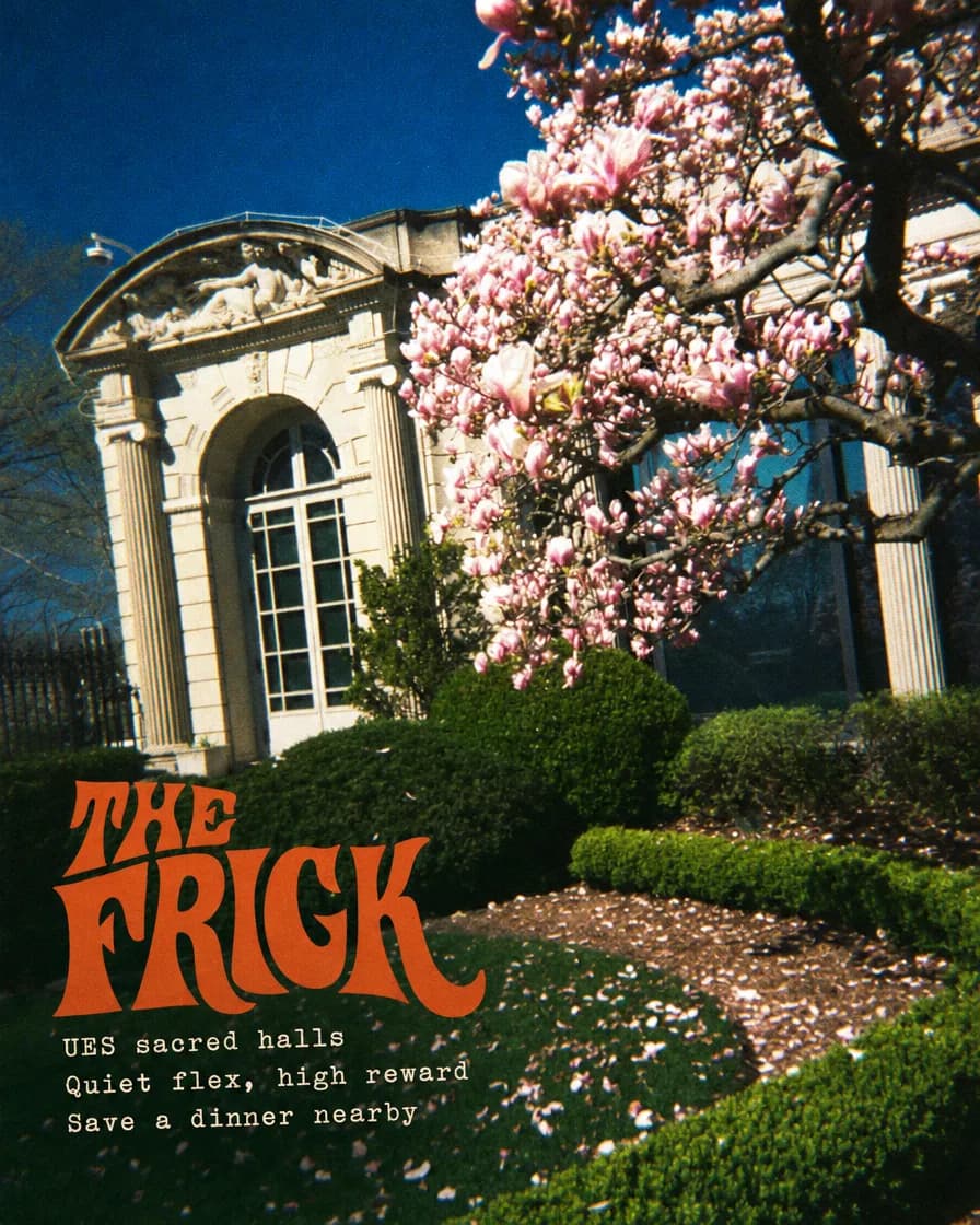 The Frick Collection interior — sacred-hall energy, Upper East Side
