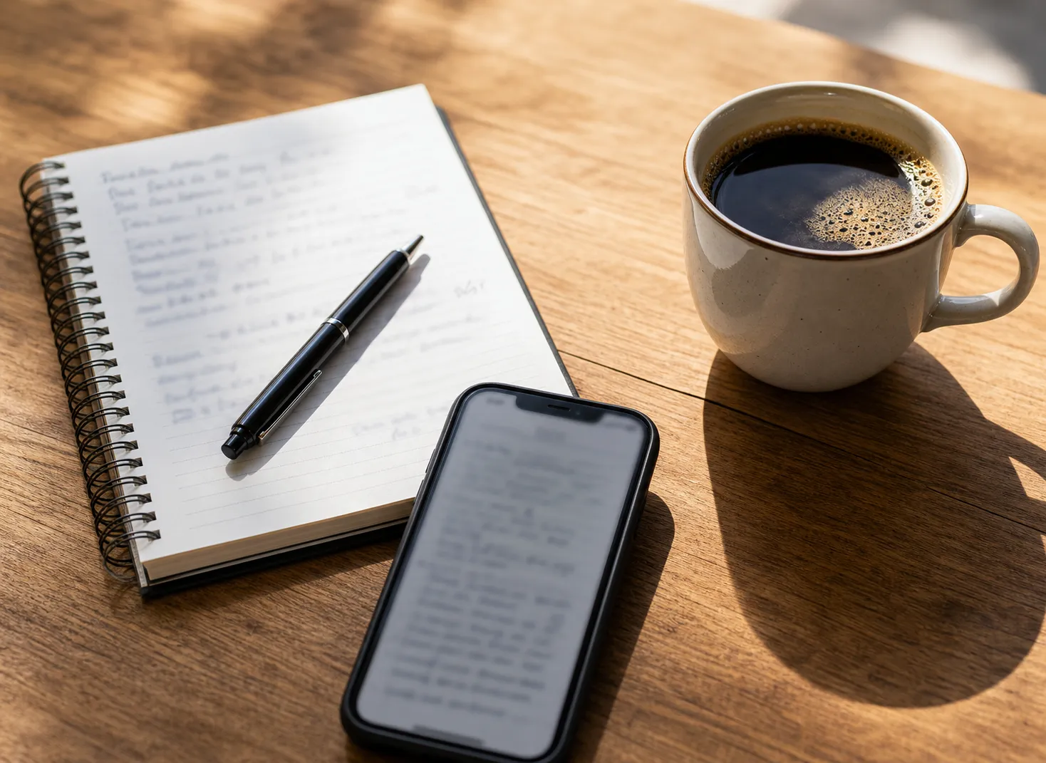 Bright realistic match-day notebook and phone image