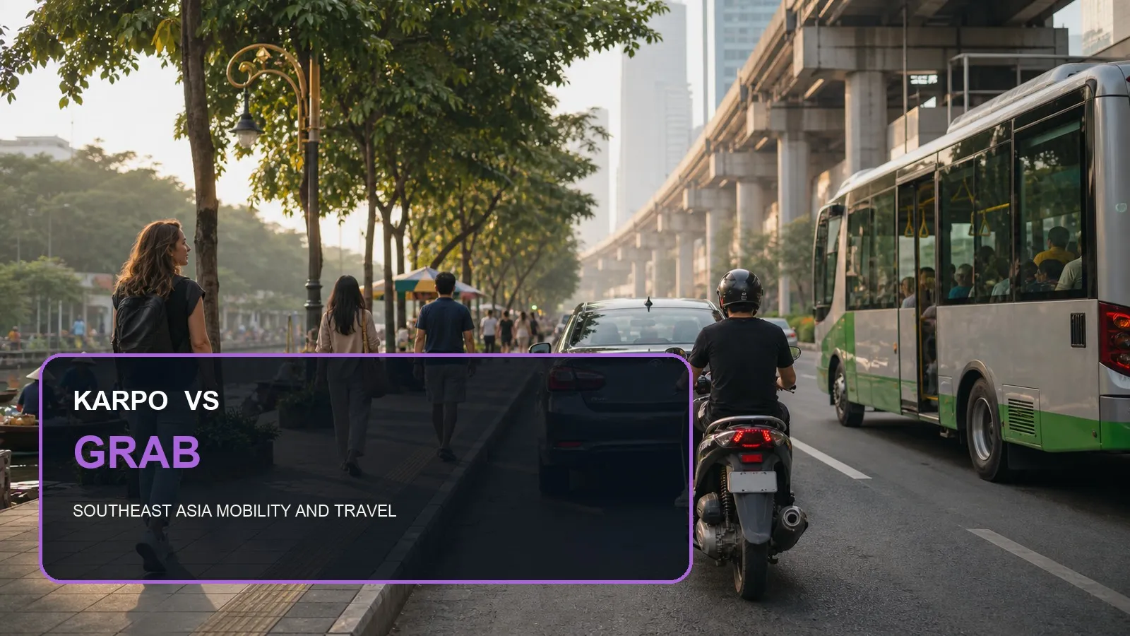 Karpo versus Grab in a photorealistic editorial comparison.