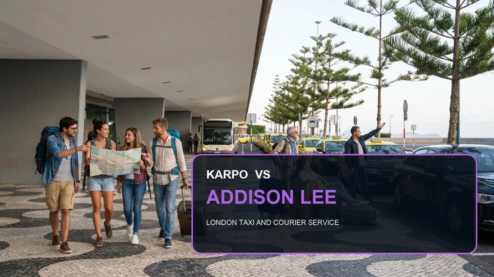 Karpo versus Addison Lee in a photorealistic editorial comparison.