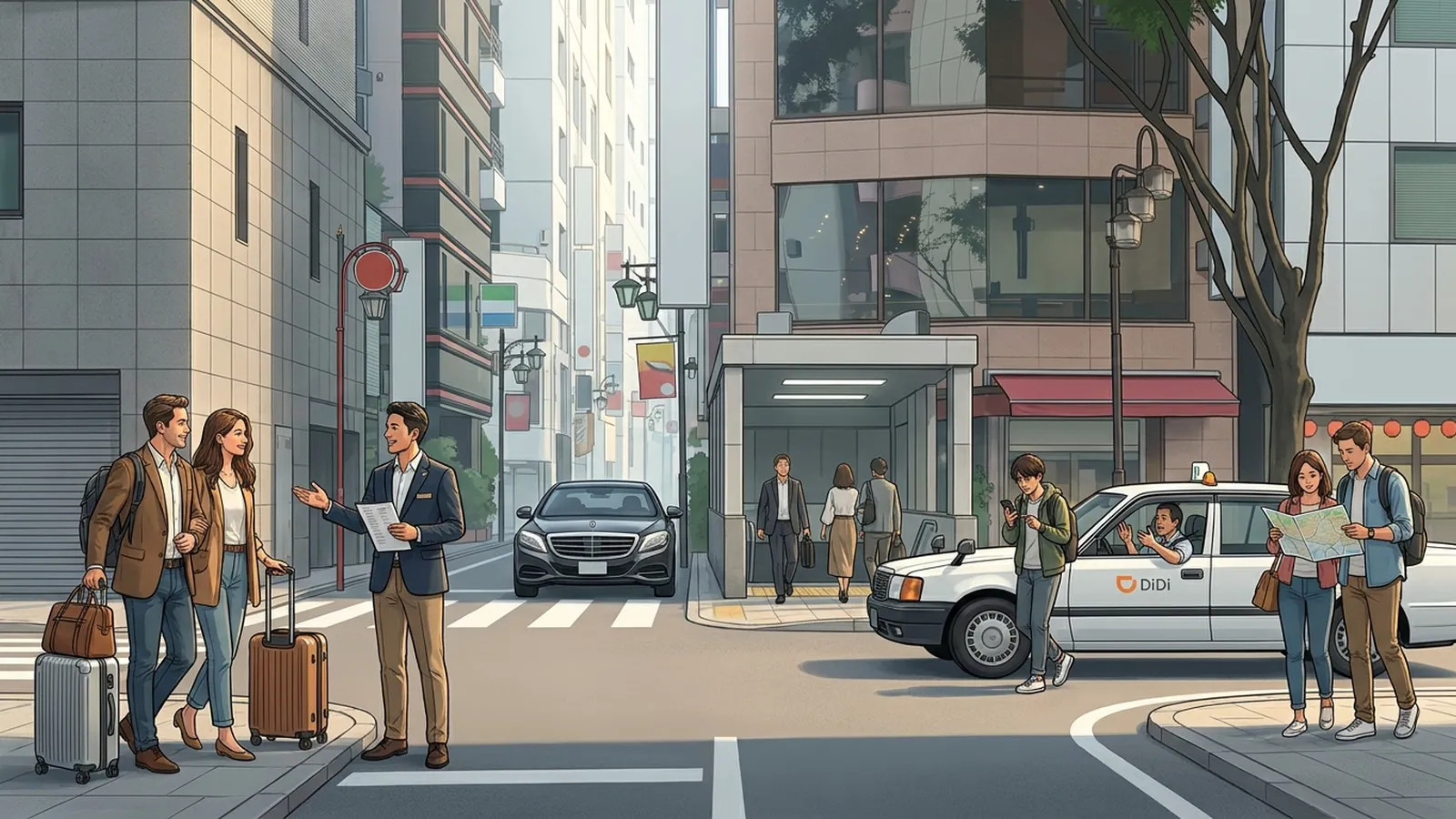 Photorealistic scene showing Karpo coordinating the wider day around DiDi.