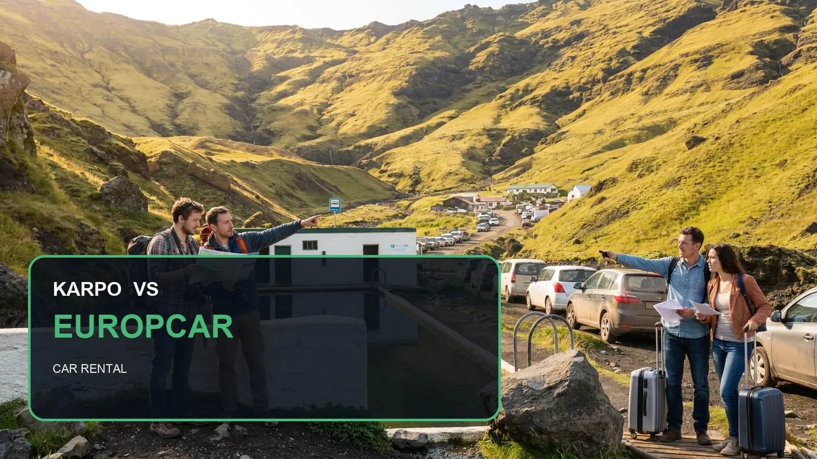 Karpo versus Europcar in a photorealistic editorial comparison.
