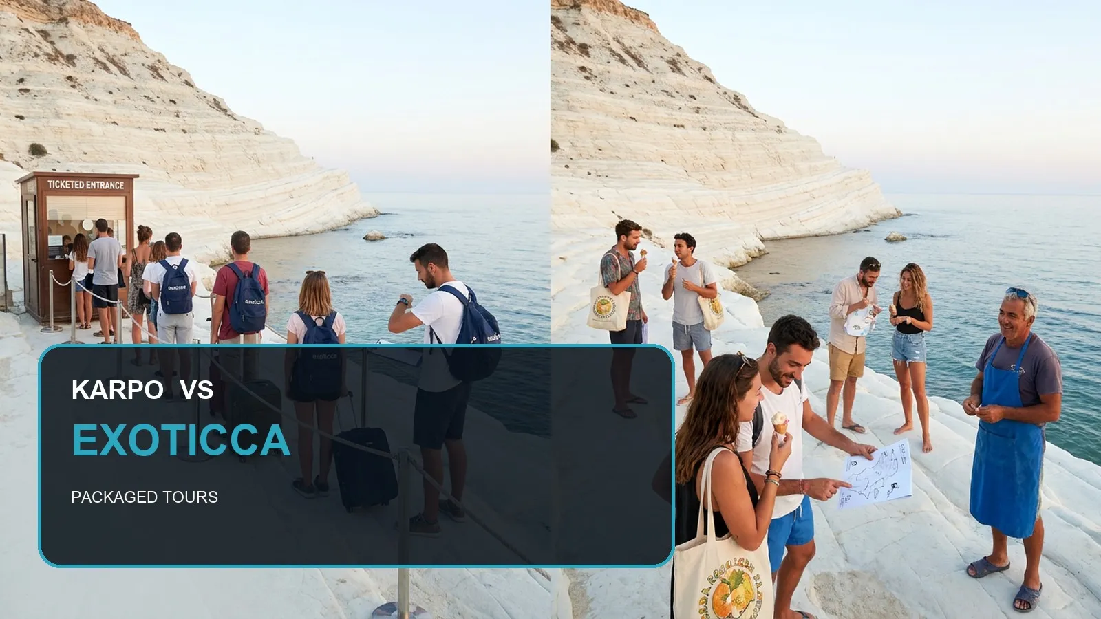Karpo versus Exoticca in a photorealistic editorial comparison.
