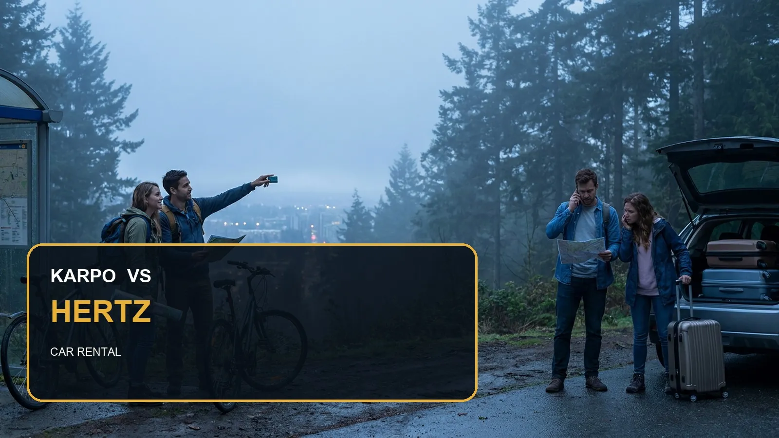 Karpo versus Hertz in a photorealistic editorial comparison.