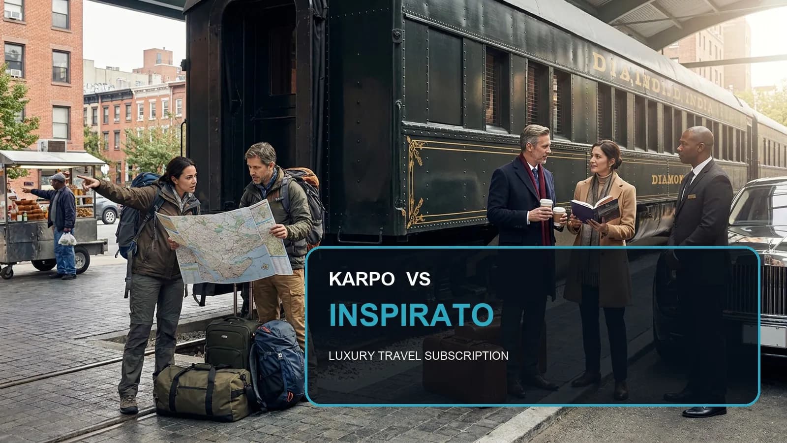 Karpo versus Inspirato in a photorealistic editorial comparison.