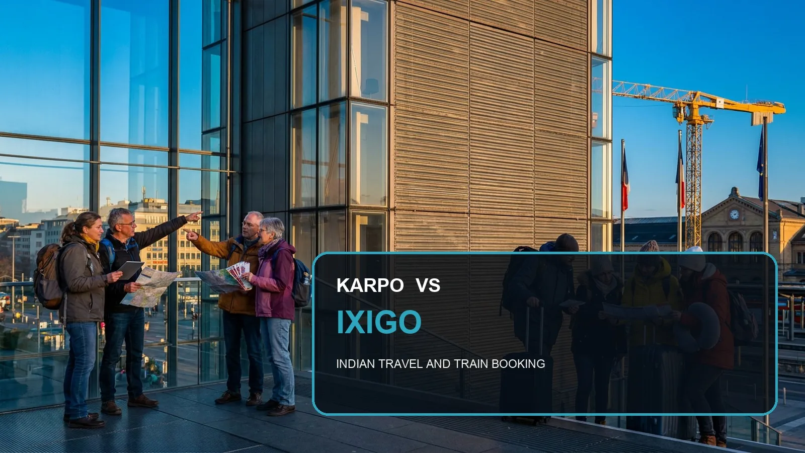 Karpo versus ixigo in a photorealistic editorial comparison.