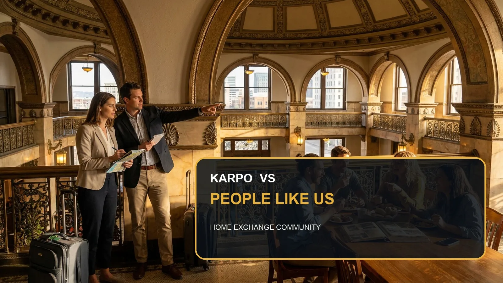 Karpo versus People Like Us in a photorealistic editorial comparison.