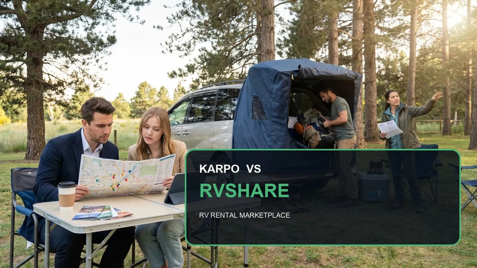 Karpo versus RVshare in a photorealistic editorial comparison.