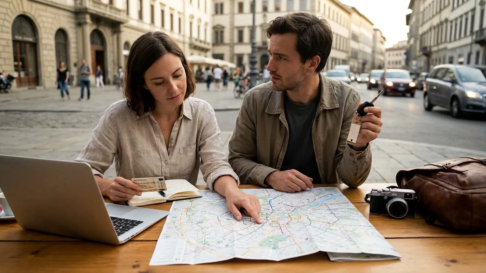 Photorealistic scene showing Karpo coordinating the wider day around SIXT.