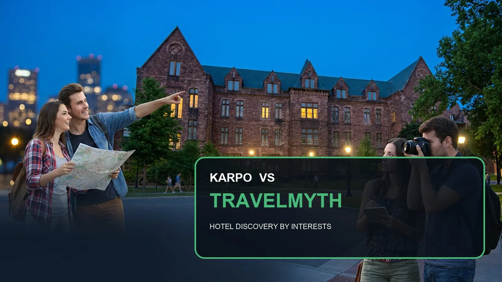 Karpo versus Travelmyth in a photorealistic editorial comparison.