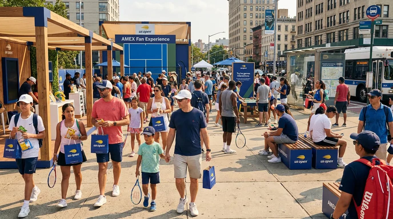Photorealistic US Open tennis scene for How Tie-In Events Shape US Open Week.