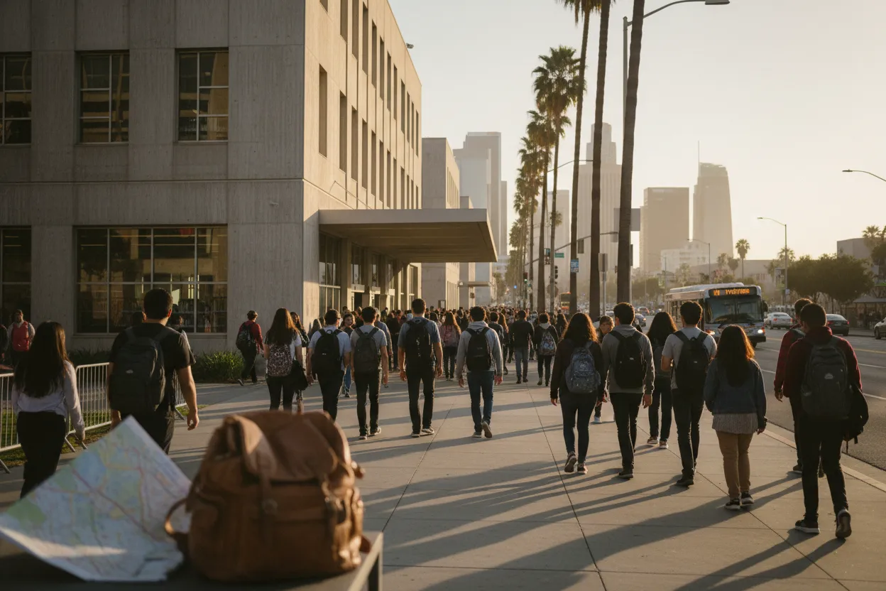 Realistic city scene for dalton and sako: The Los Angeles Source-Checking Route