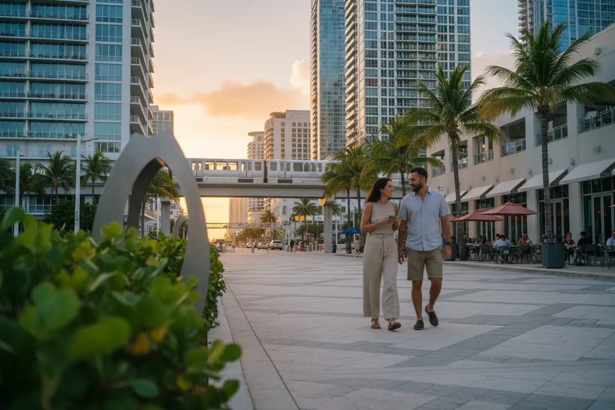 Practical city scene for Miami Spice Restaurants Guide for Summer Dining Deals