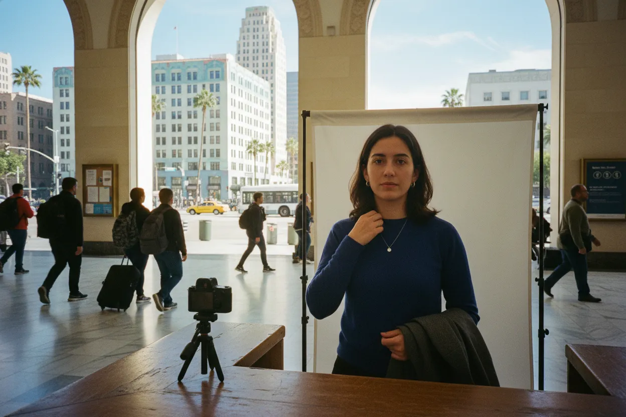 Realistic Los Angeles scene for LA Passport Photo Outfit Guide Before International Trips