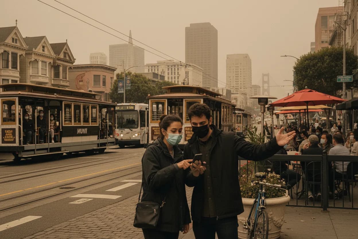 Realistic San Francisco scene for SF Air Quality Alerts Before Outdoor Dining Plans