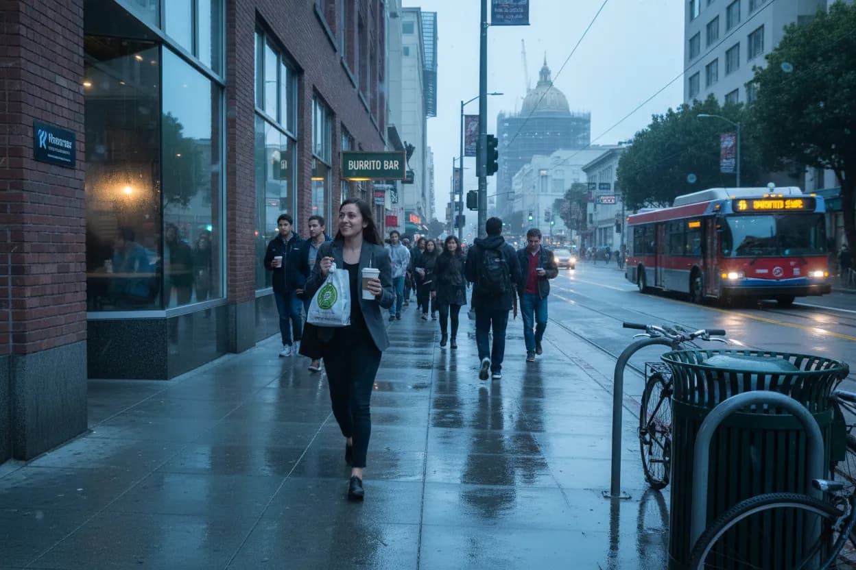 Practical city scene for SF Chipotle Near Me for Quick Pre-Meeting Bowls
