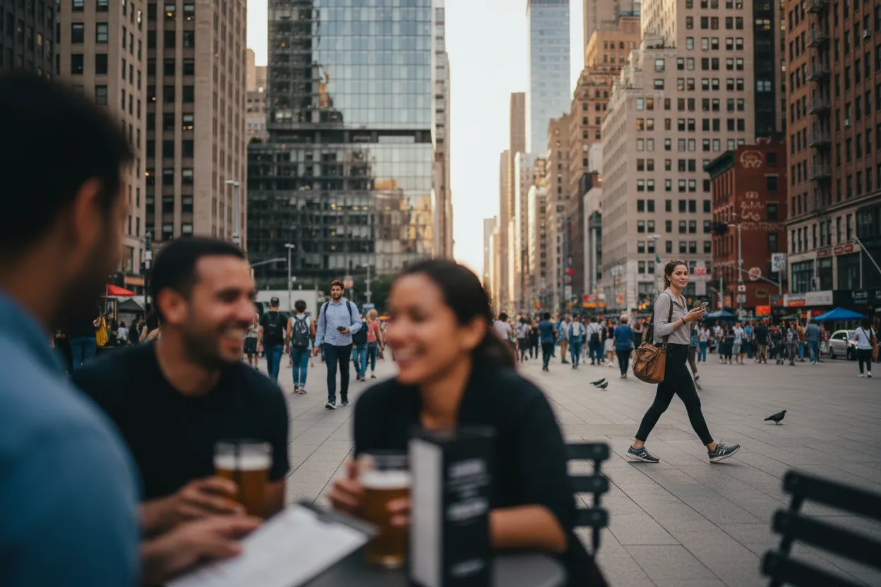 Practical city scene for NYC Happy Hour Near Me: Best Search Filters