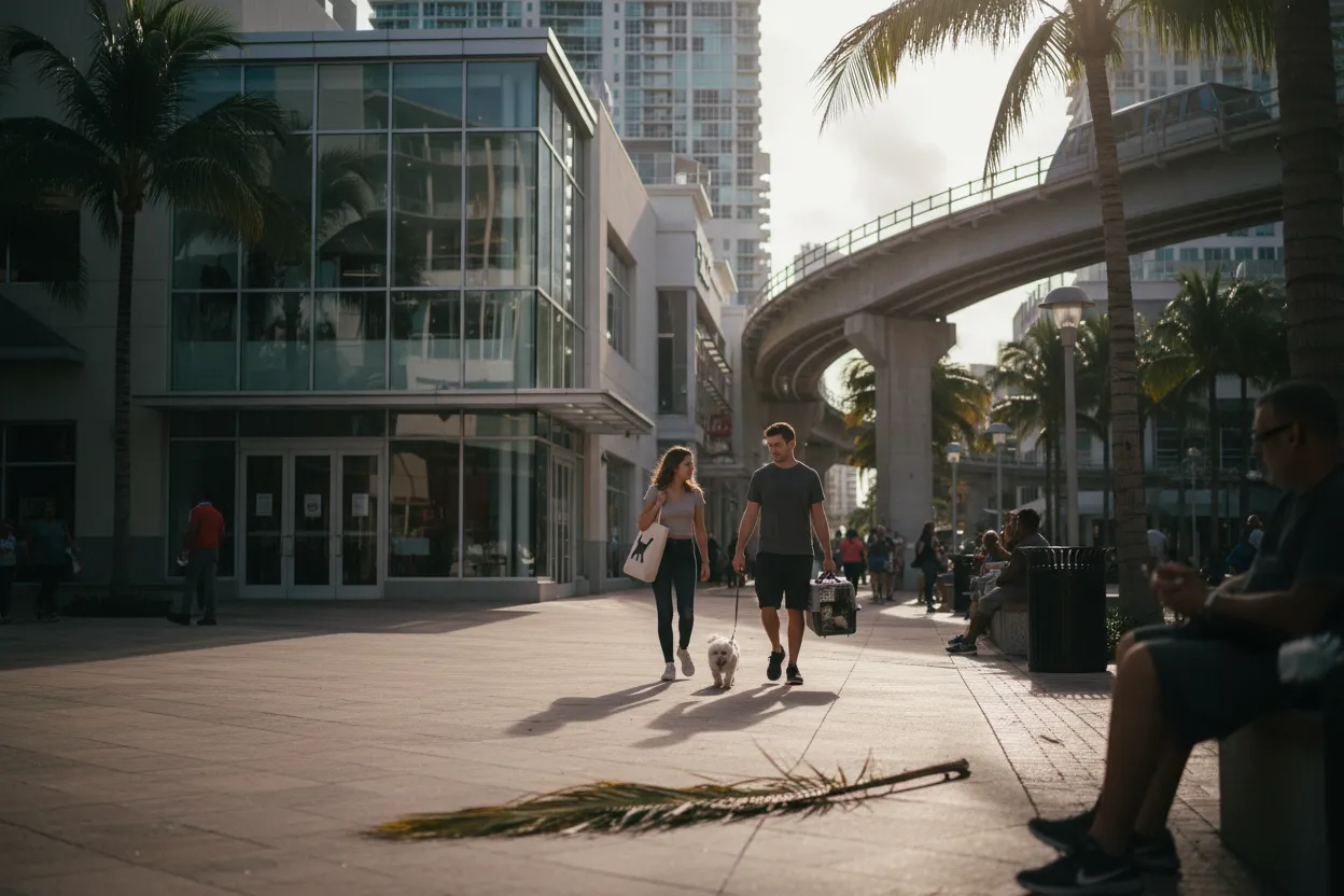 Practical city scene for Miami PetSmart Near Me Before Pet-Friendly Weekend Trips