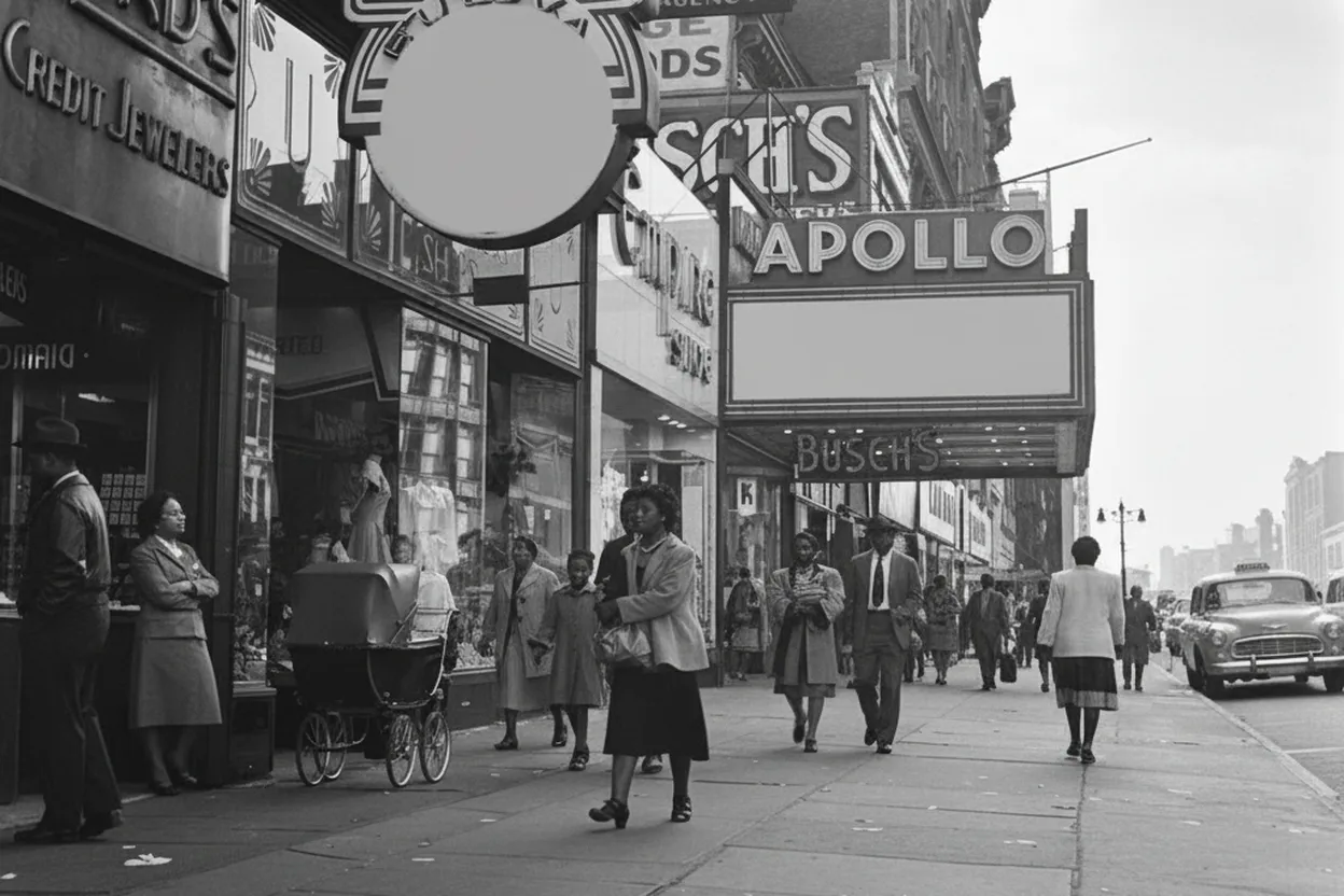 New York City experience scene for martha reeves Harlem music walk from Apollo Theater