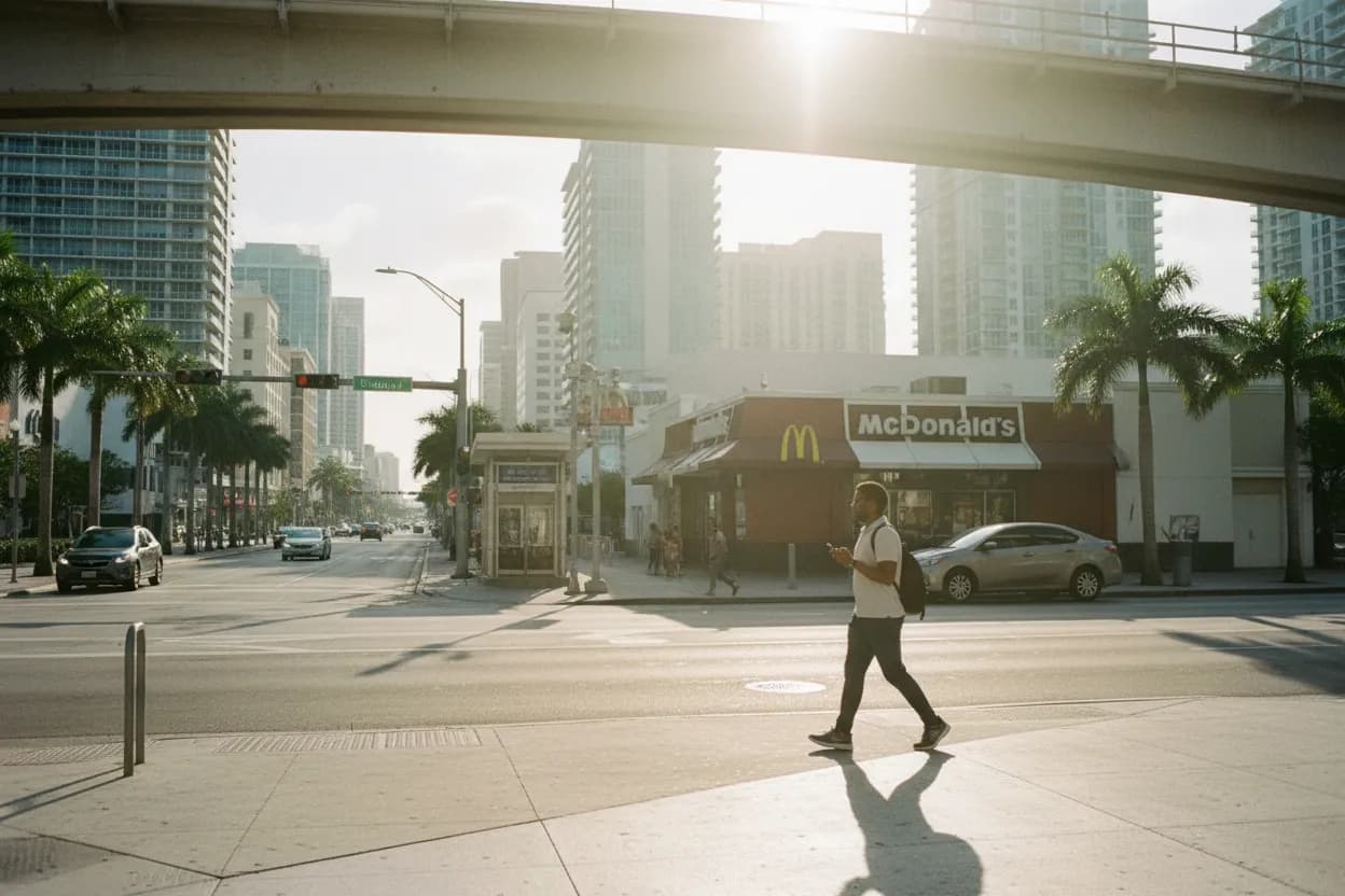 Practical city scene for Miami McDonald's Near Me: Breakfast Timing Search Guide