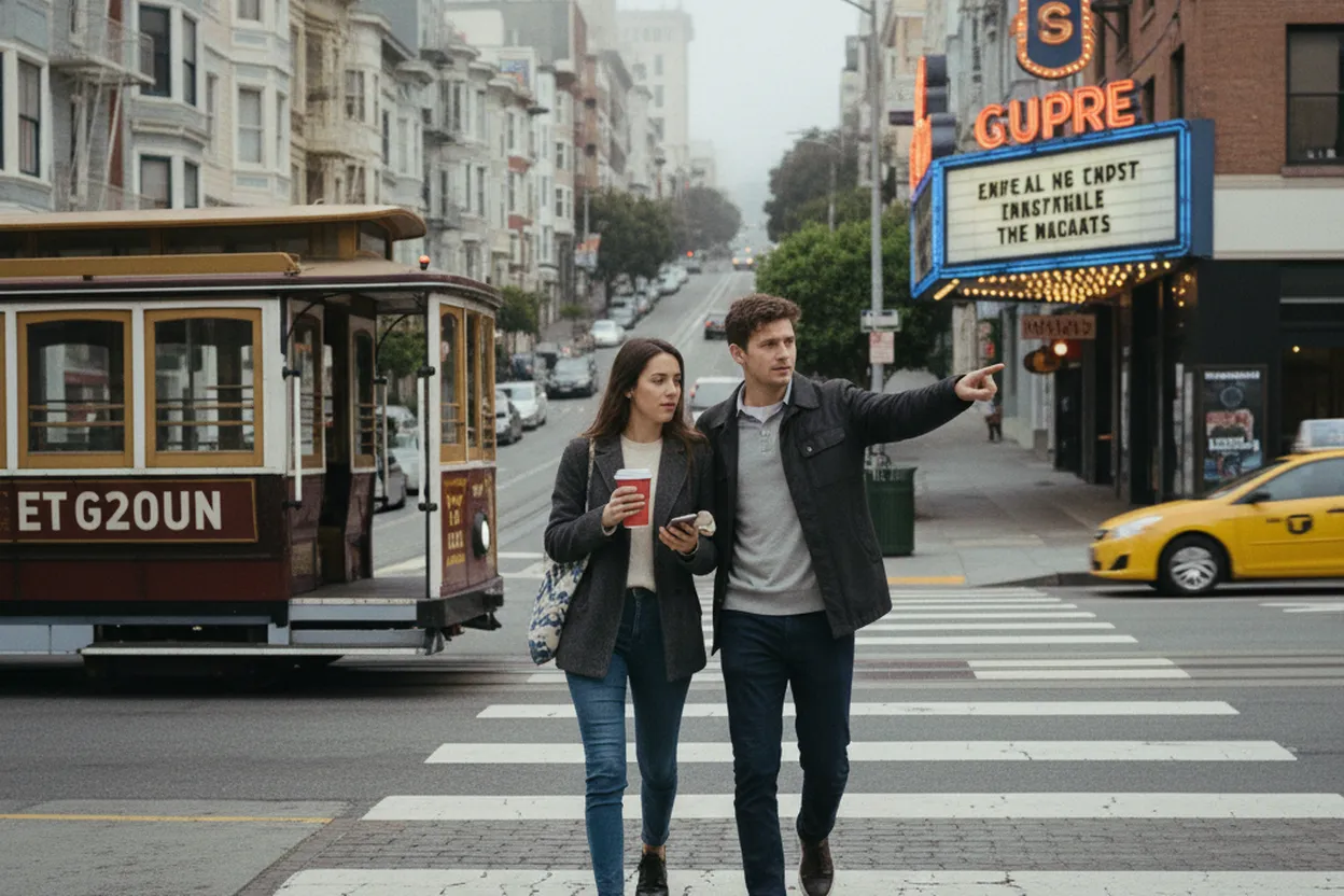 Practical city scene for amc theaters: A San Francisco Dinner Route With Backups