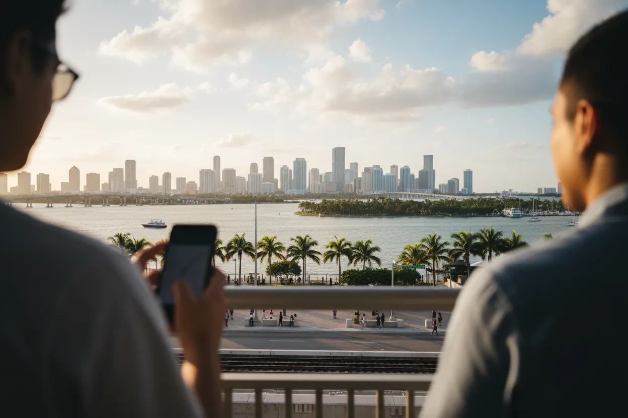 Realistic Miami scene for Miami Spice Restaurants Guide for Summer Dining Deals
