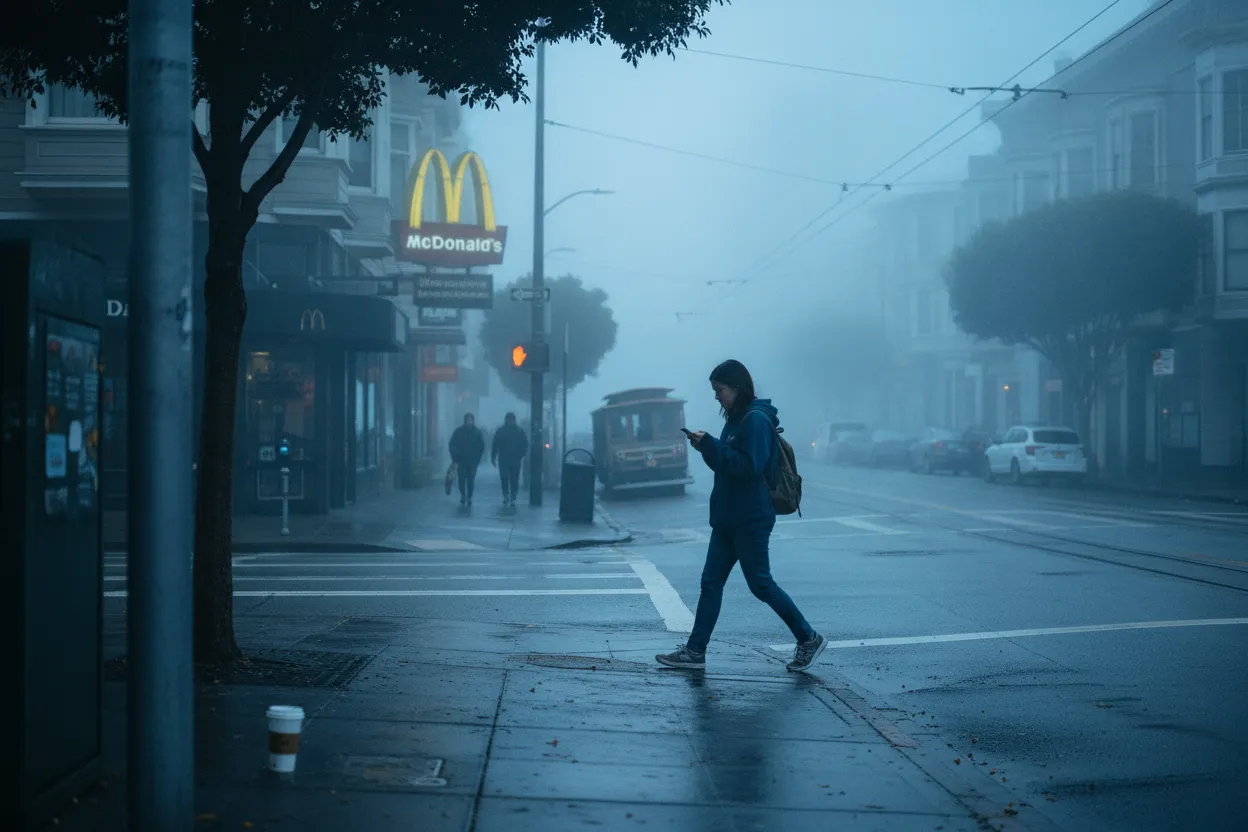 Practical city scene for SF McDonald's Near Me: Breakfast and Late Snack Searches