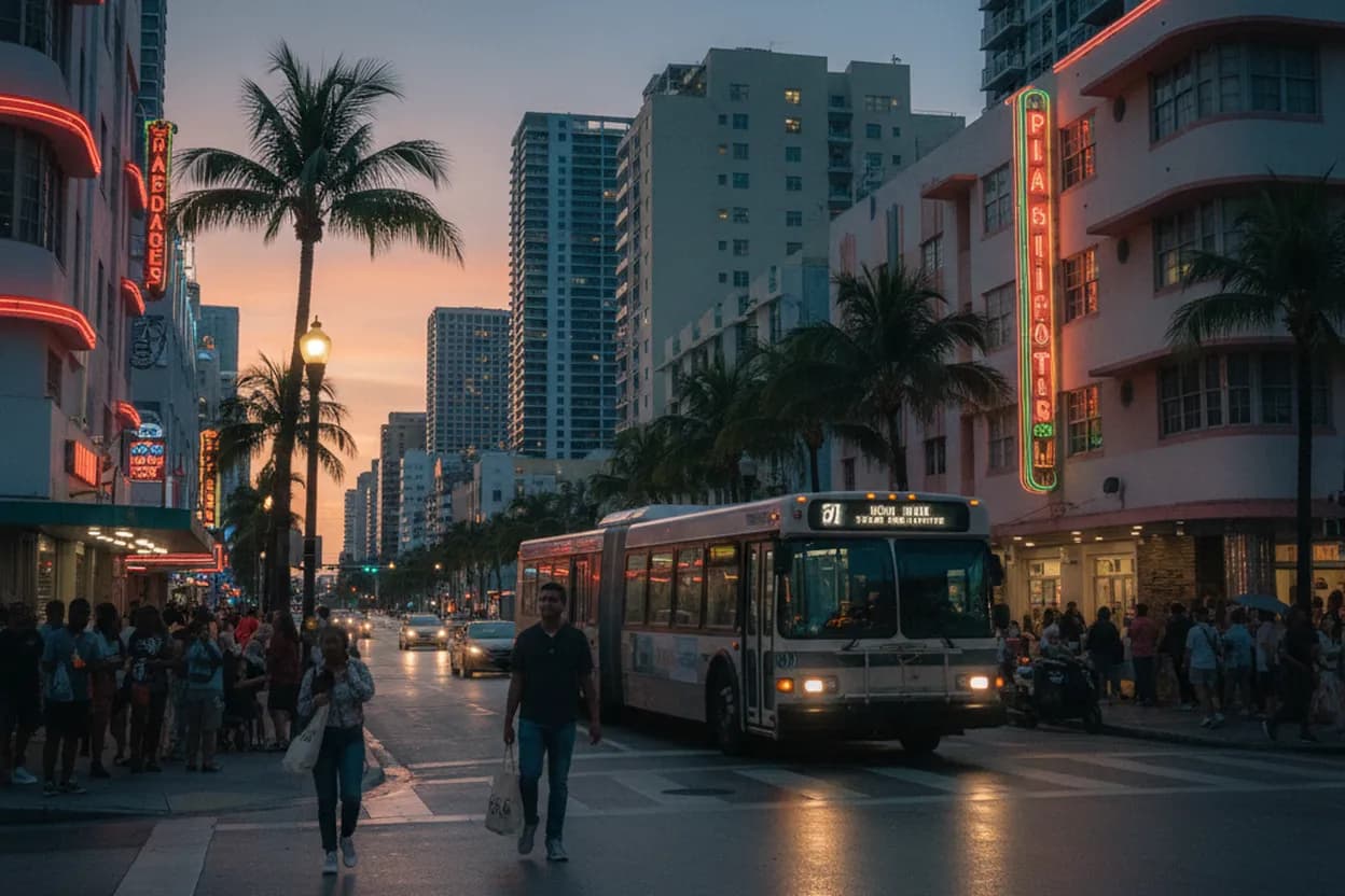 Realistic city scene for ryan hurst: A Miami Night Out With Backups
