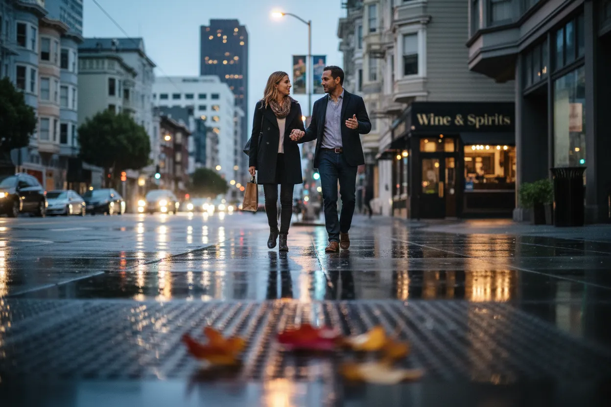 Practical city scene for SF Cooper's Hawk Near Me for Wine Dinner Plans