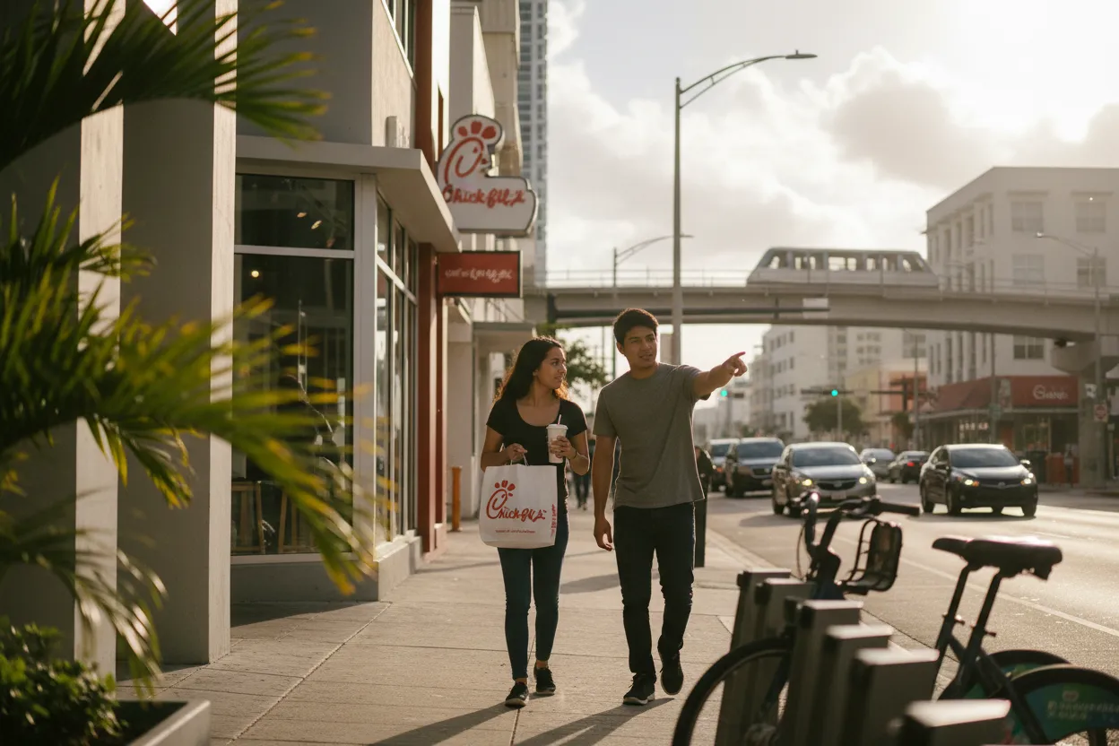 Practical city scene for Miami Chick-fil-A Near Me: Breakfast and Drive-Thru Tips