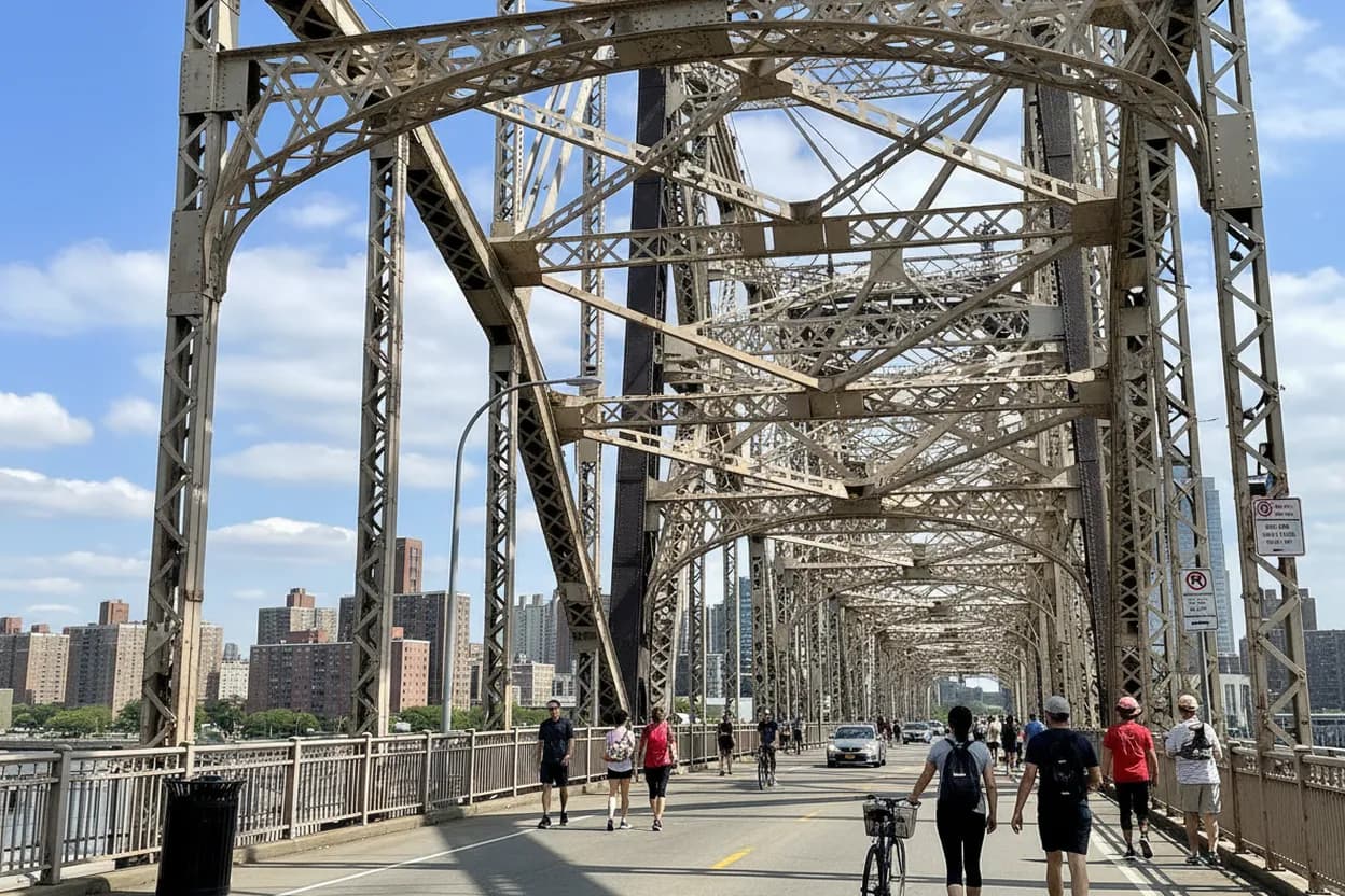 Cover scene for Queensboro Bridge South Outer Roadway: A No-Cost Skyline Walk Test