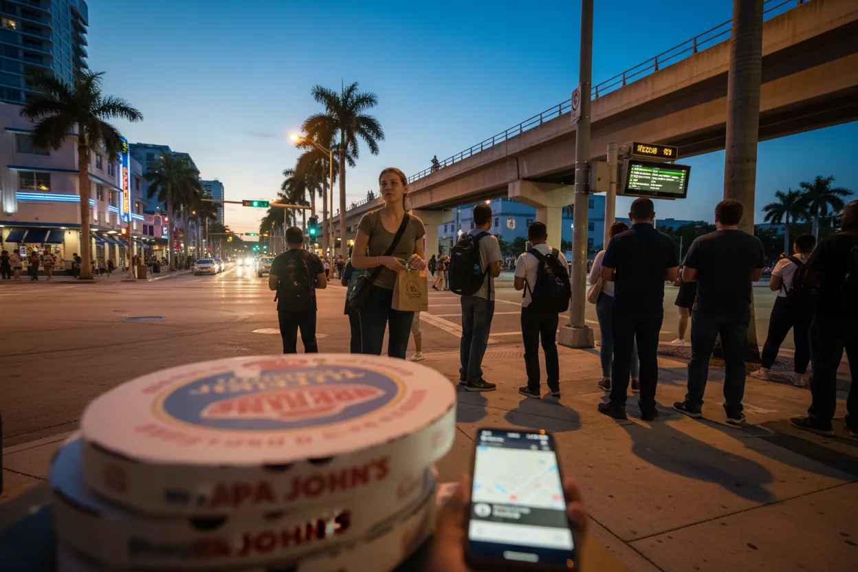 Realistic Miami scene for Miami Papa Johns Guide for Game-Day Pizza Orders