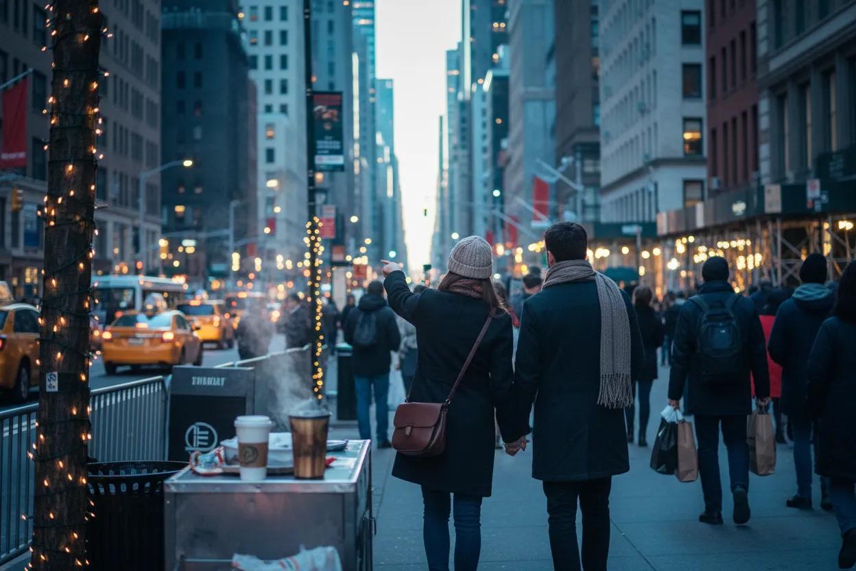 Practical city scene for NYC New Year's Eve Guide for Reservations and Parties