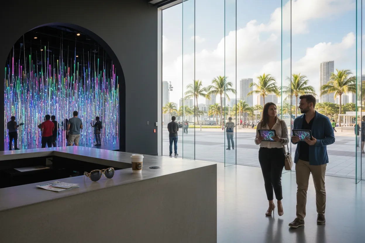 Realistic Miami scene for Superblue Miami Guide for Immersive Art Date Plans