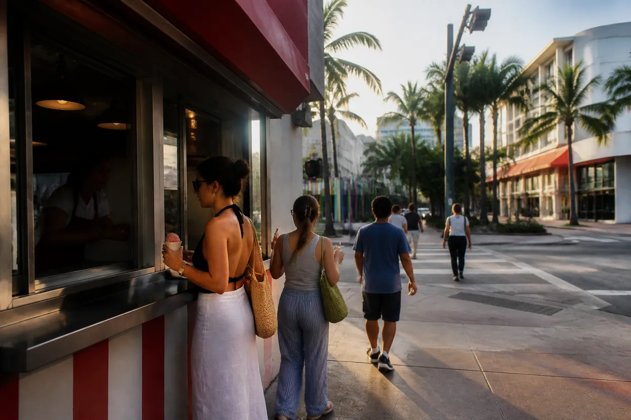 Miami experience scene for mountain dew baja blast: Miami Dessert and Convenience Route