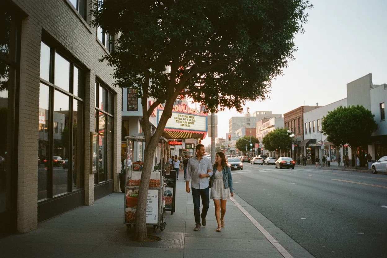 Practical city scene for LA Happy Hour Near Me Before Shows and Screenings