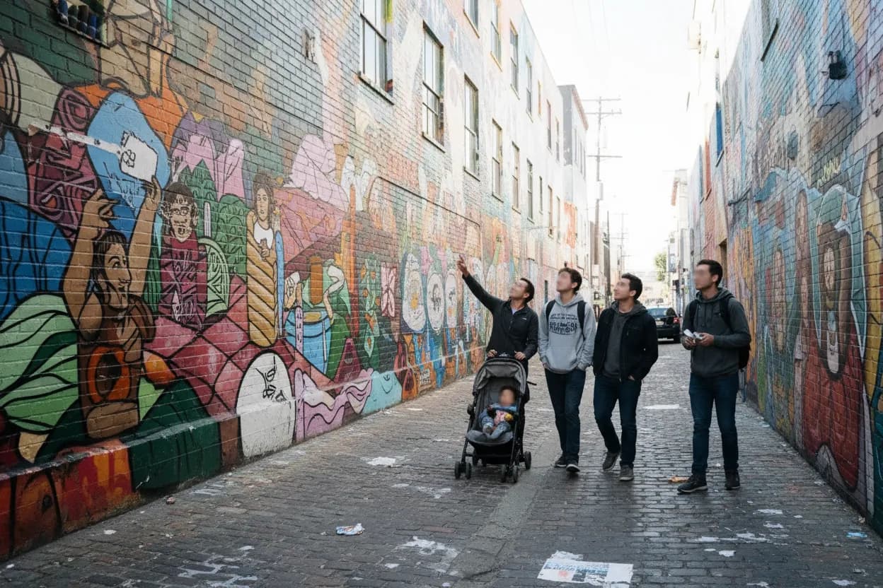 San Francisco experience scene for beast of reincarnation Mission Murals Public Art Walk Plan