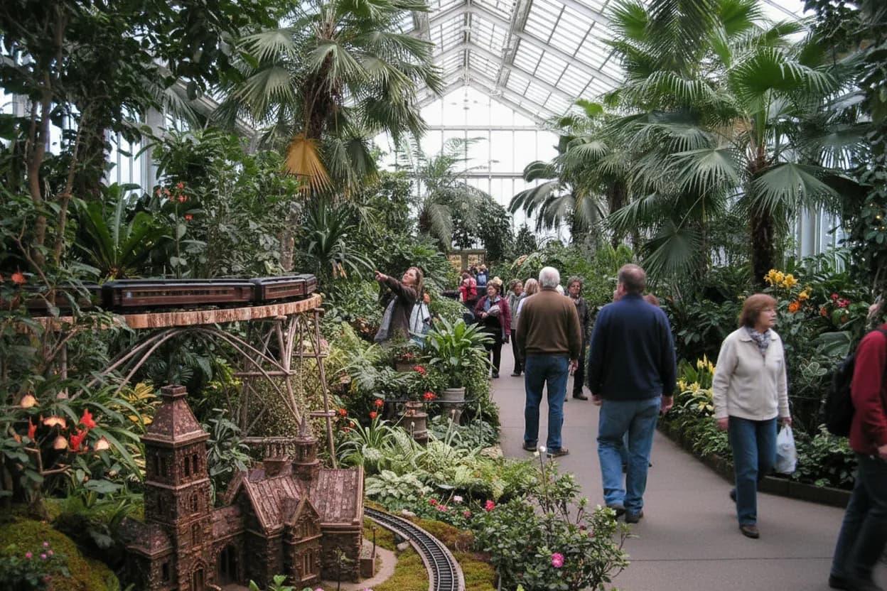 Cover scene for NYBG Tram Loop in July Heat: A Bronx Garden Plan When Walking the Whole Grounds Is Too Much