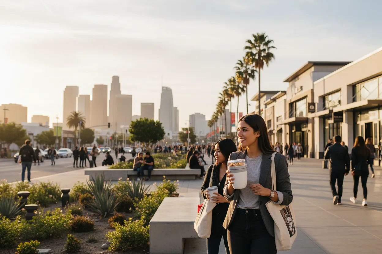Realistic Los Angeles scene for LA Best Lunch Boxes for Adult Office Days