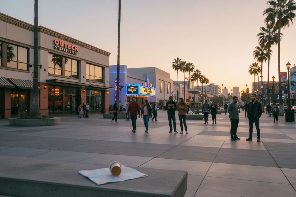 Realistic Los Angeles scene for LA Outback Steakhouse Near Me Before Movie Plans