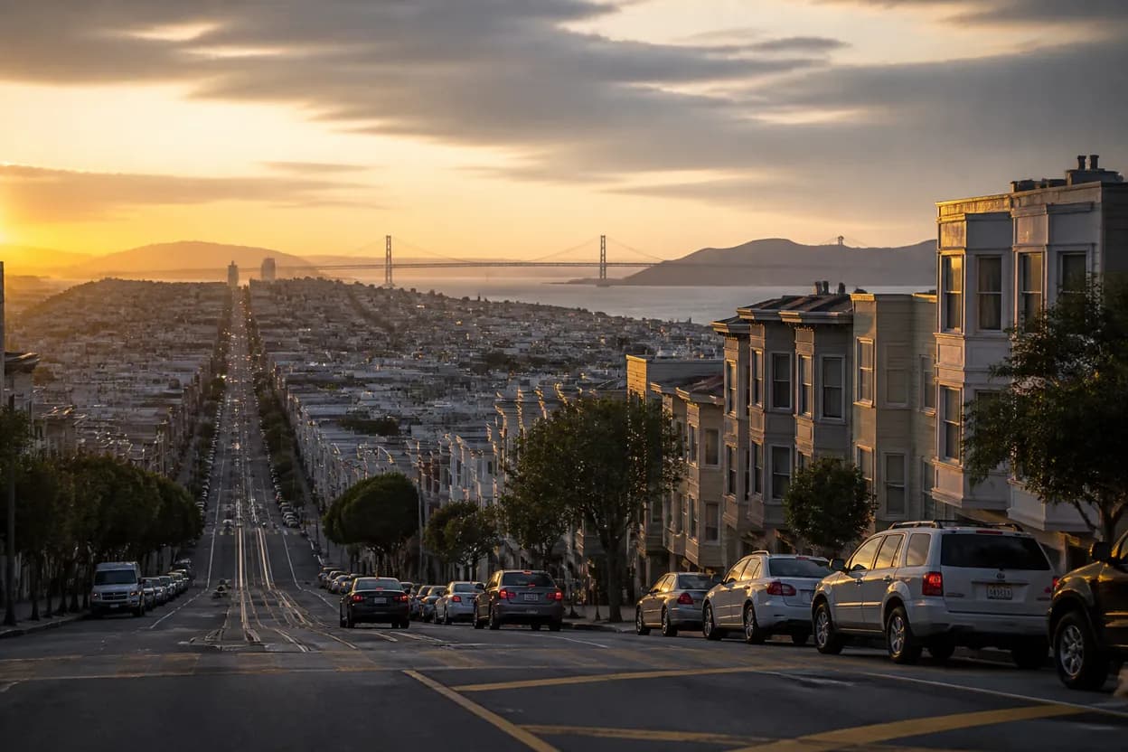 Realistic city scene for américa vs san diego: A Flexible San Francisco Weekend Plan