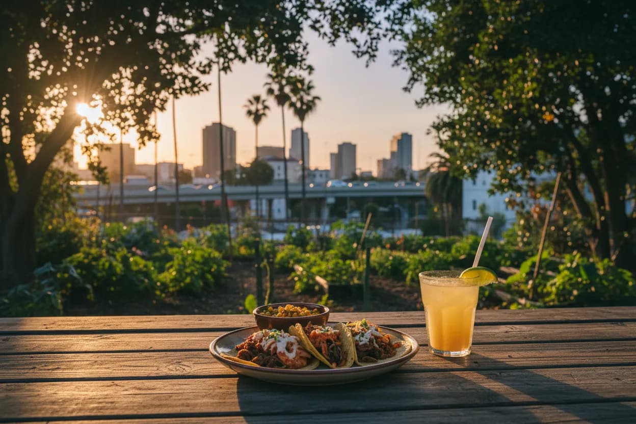 Realistic city scene for michael alfonso: Unexpected Los Angeles Stops for Curious Locals