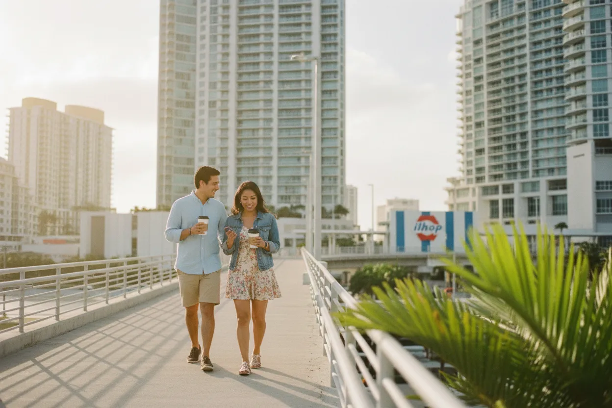 Practical city scene for Miami IHOP Guide for Breakfast Meetings and Late Brunch