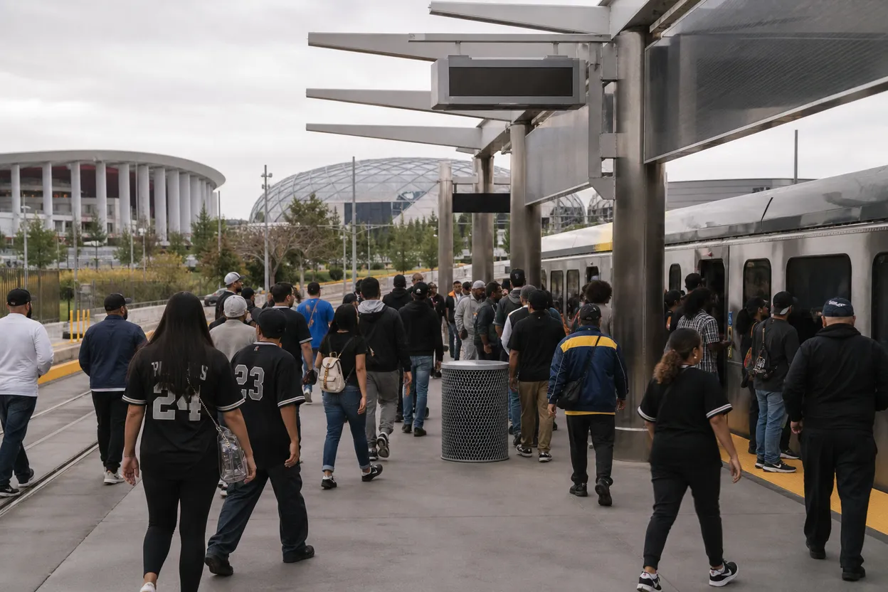 Los Angeles experience scene for larry fitzgerald in Los Angeles: a no-car SoFi game-day route