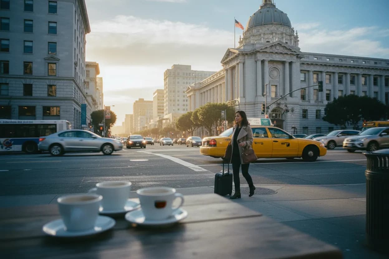Practical city scene for SF Taxi Guide for Airport, Restaurants, and Nightlife
