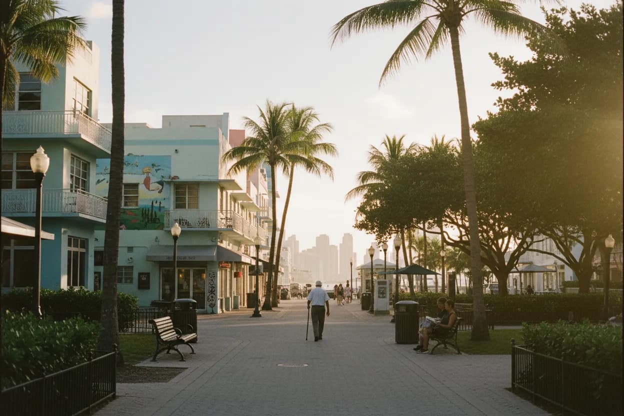 Realistic city scene for rod stewart: A Quieter Miami Culture Route
