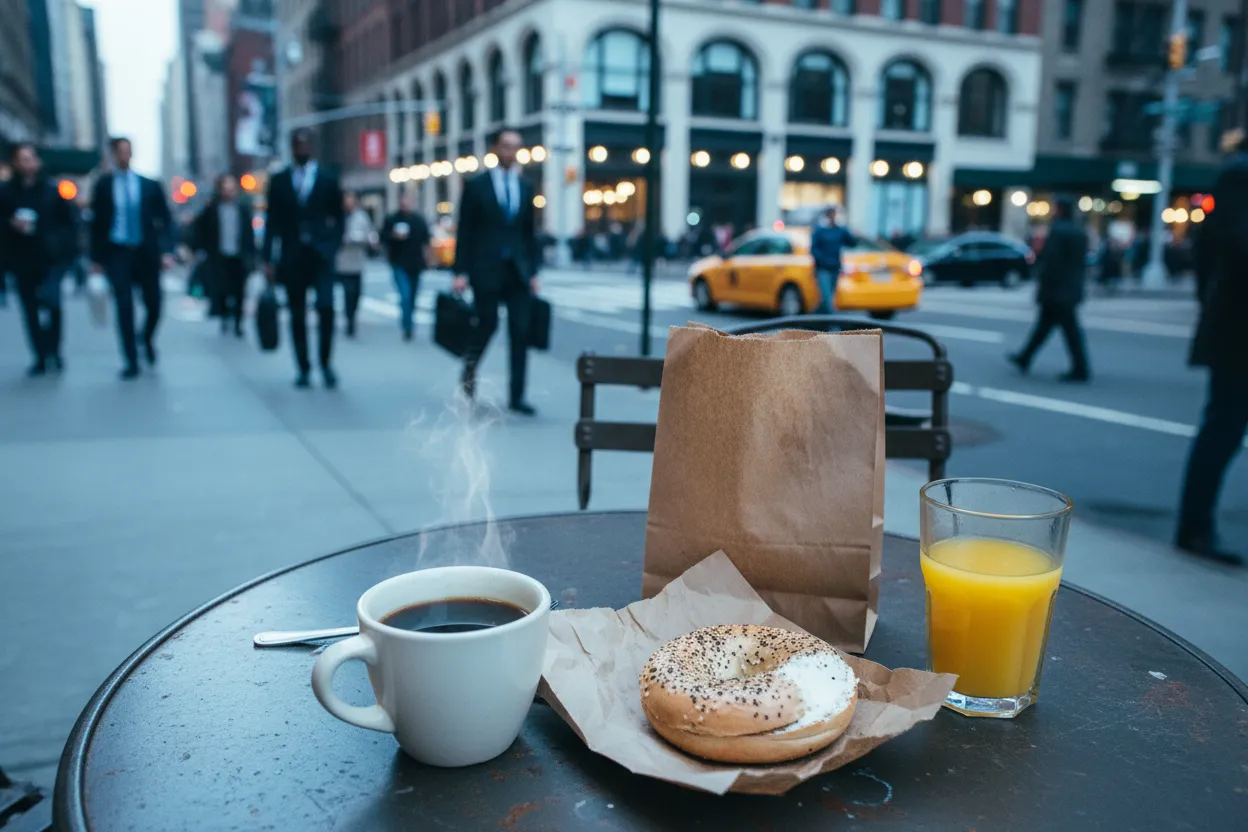 Realistic NYC scene for Best Breakfast Near Me in NYC Before Work